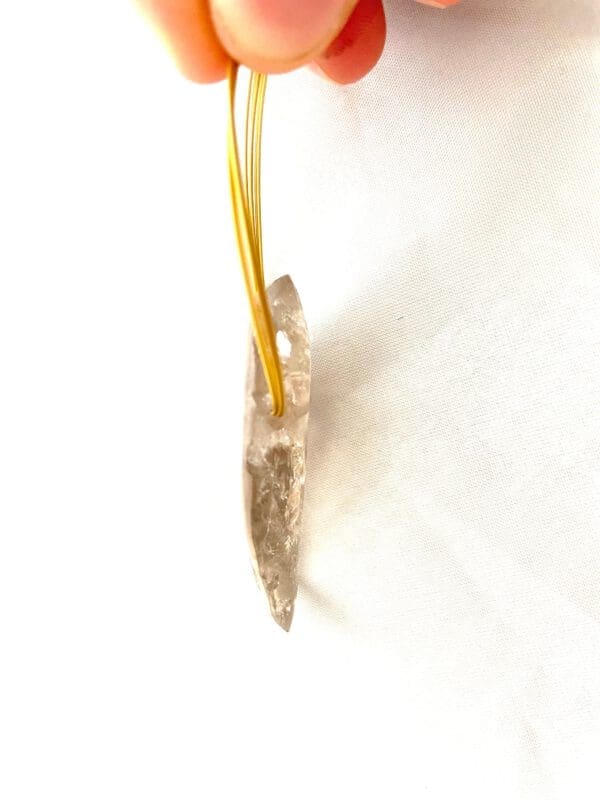 Quartz Fumé et diamant incrusté en pendentif – Image 5