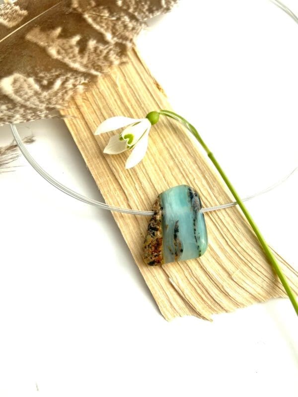 Pendentif en Opale bleue des Andes dit chrysopale – Image 5