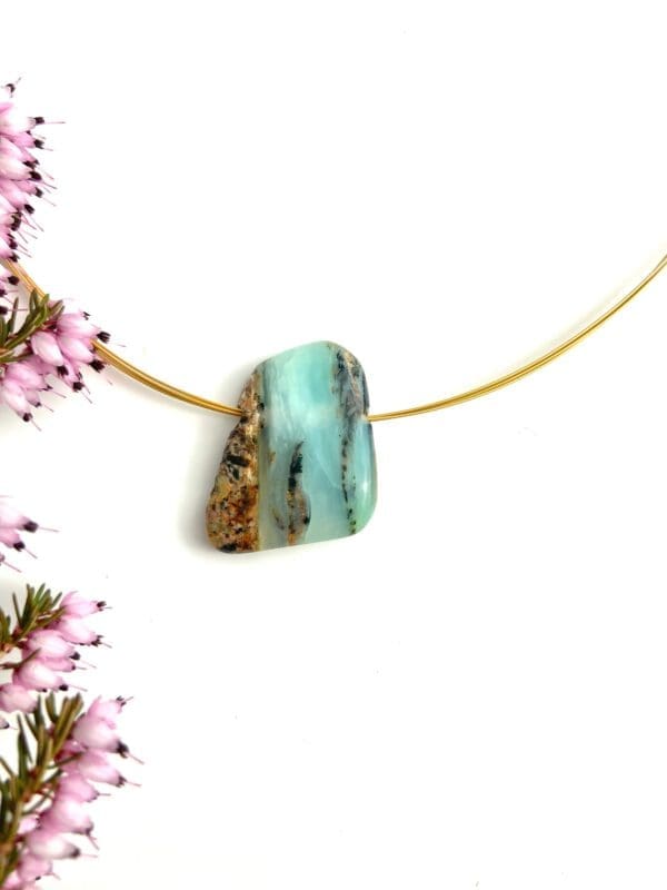 Pendentif en Opale bleue des Andes dit chrysopale – Image 2